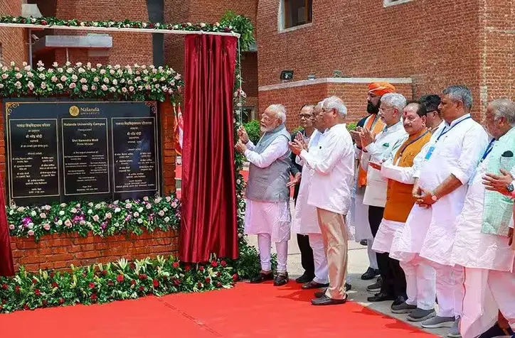 prime minister, narendra modi inaugurates nalanda university campus in rajgir, bihar