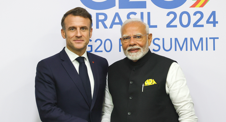 prime minister narendra modi meets with president of france
